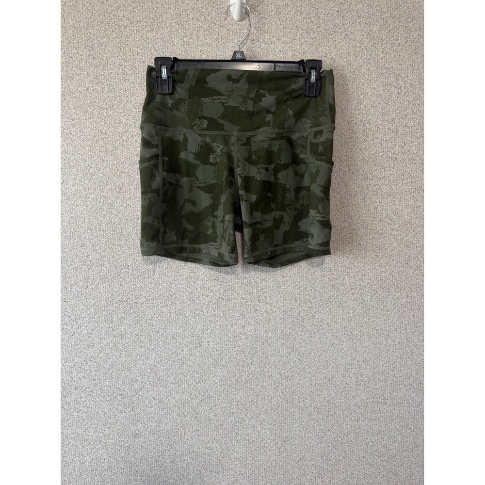 Sunzel Womens Camo Biker Shorts High Waisted Athletic Yoga Shorts Green Large